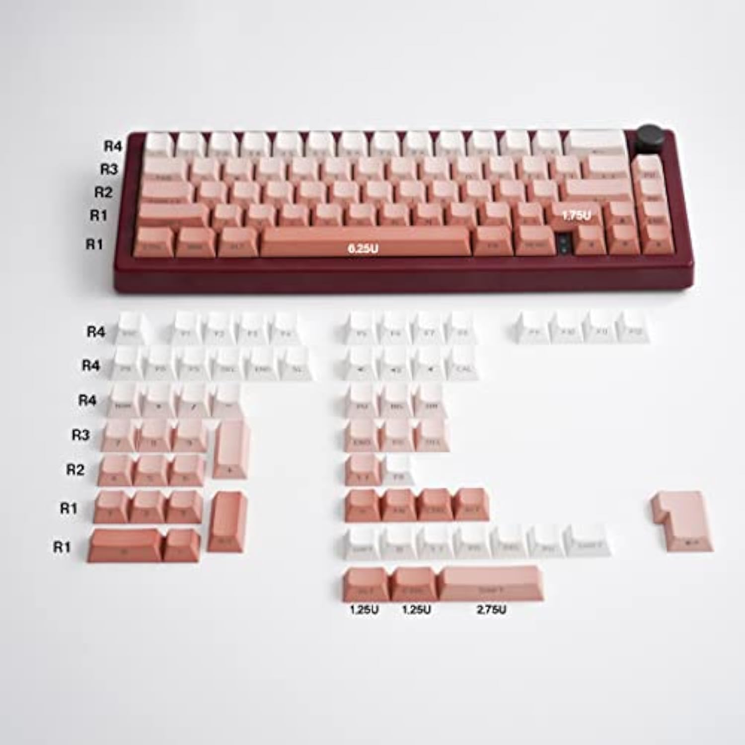 Pbt Doubleshot Gradient Keycaps Set Backlit Pink Shine Through Custom Oem Prof