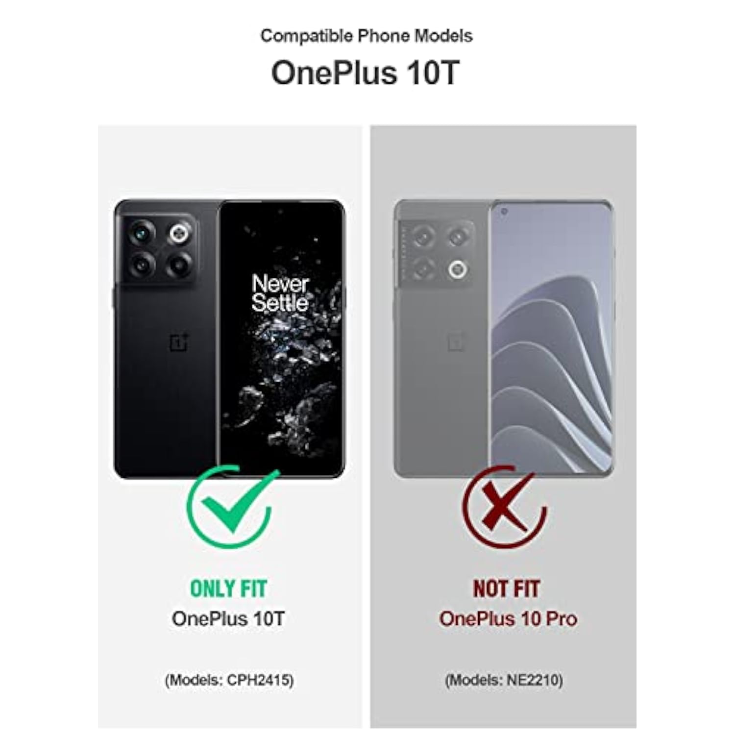 Revolution Series Designed For Oneplus 10T Case, Full-Body Rugged Dual-Layer Shockproof Protective Cover With Kickstand And Built-In-Screen Protector, Black