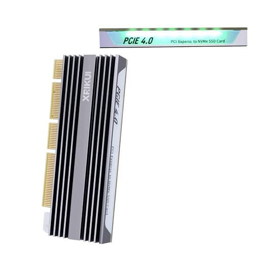 Nvme M.2(M Key) Ssd To Pcie X4/X8/X16 Expansion Card With Rgb Light Aluminum Heat Sink Ssd Apdapter