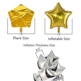 18" Black Gold Big Balloons Star Foil Mylar Helium Balloons For Party Decorations, Pack Of 20