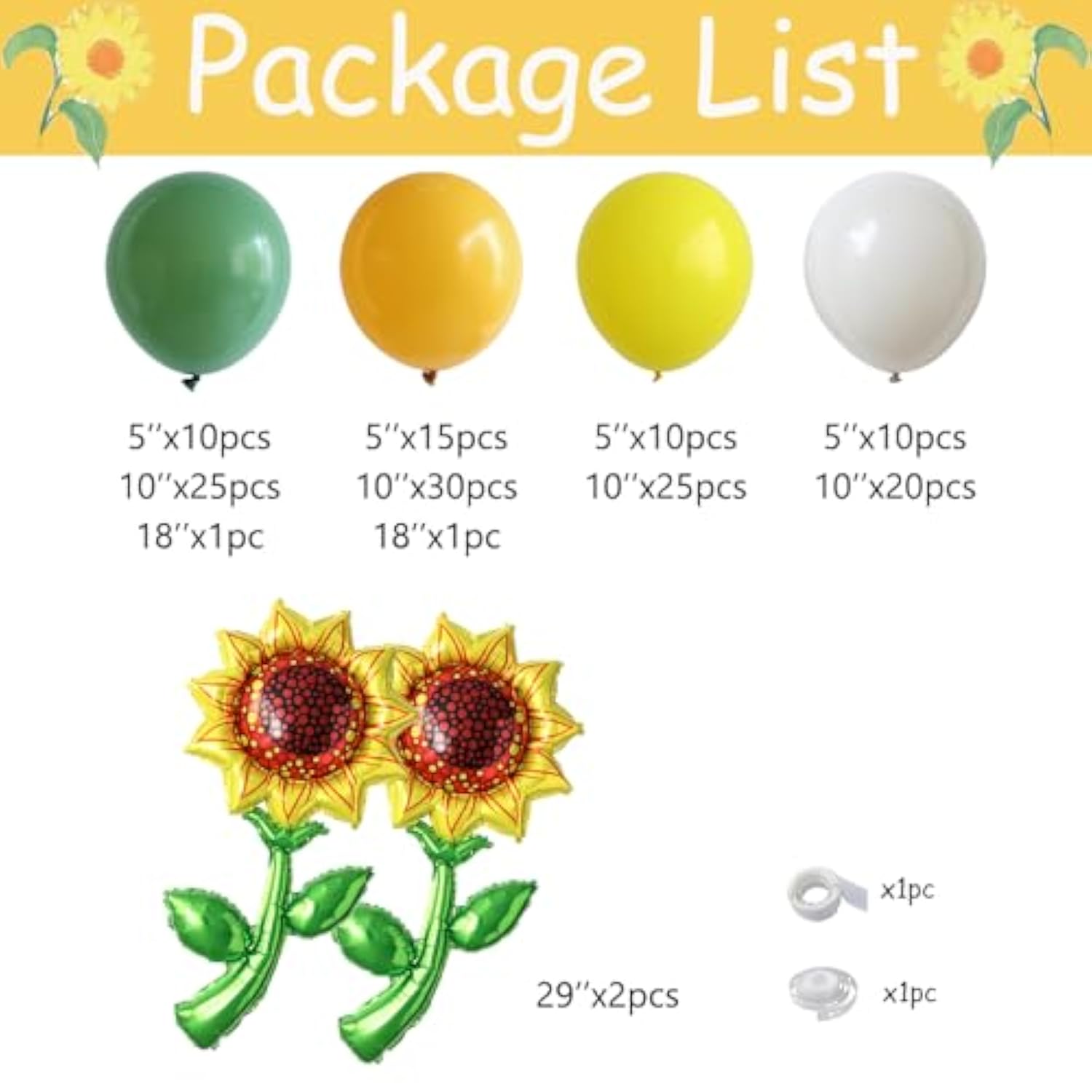 Sunflower Balloon Arch Kit: Mustard Yellow, Sage Green Party Decor