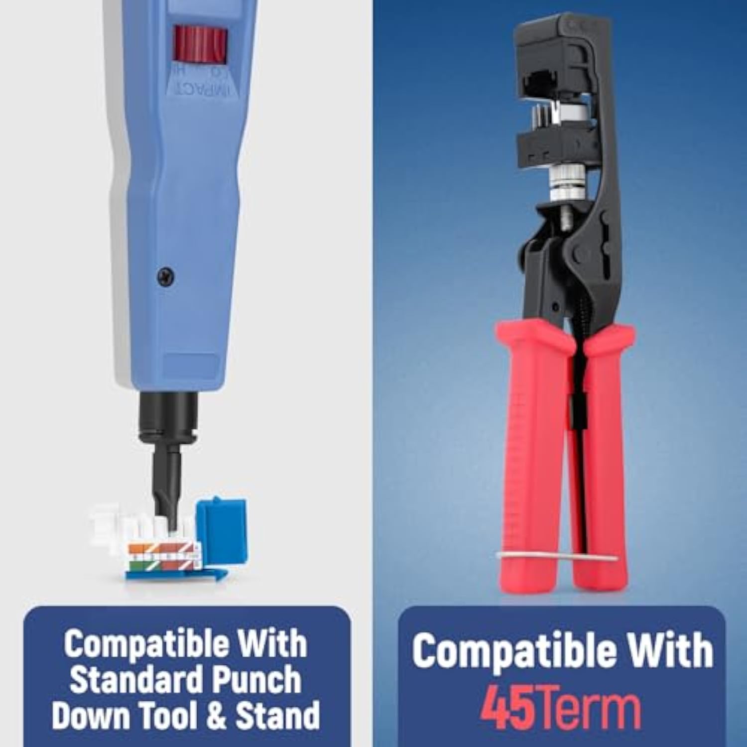 45° Angled Cat6 Keystone Jack In Blue - Slim Profile Rj45 Ethernet Connector -