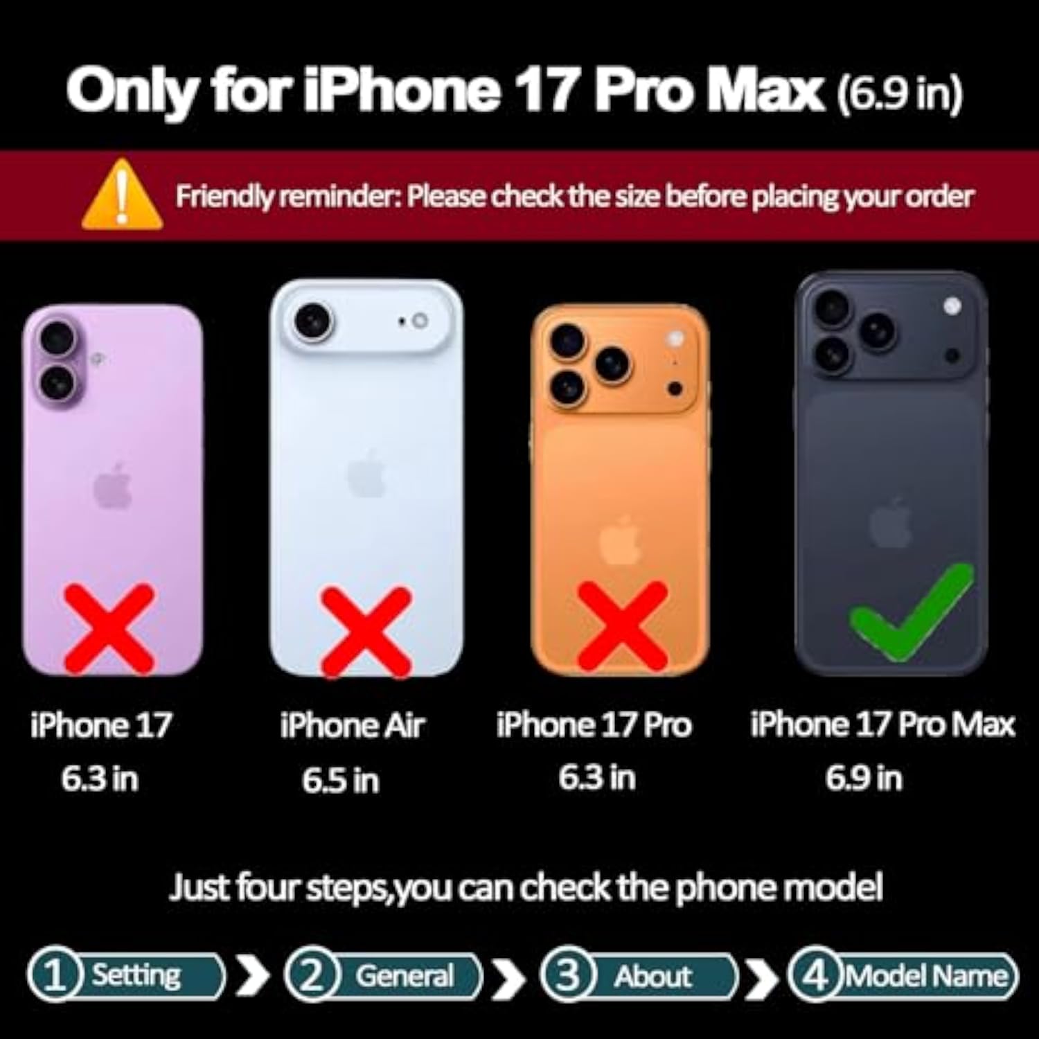 Leather Wallet Case for iPhone 17 Pro Max with 11 Card Holders, Black