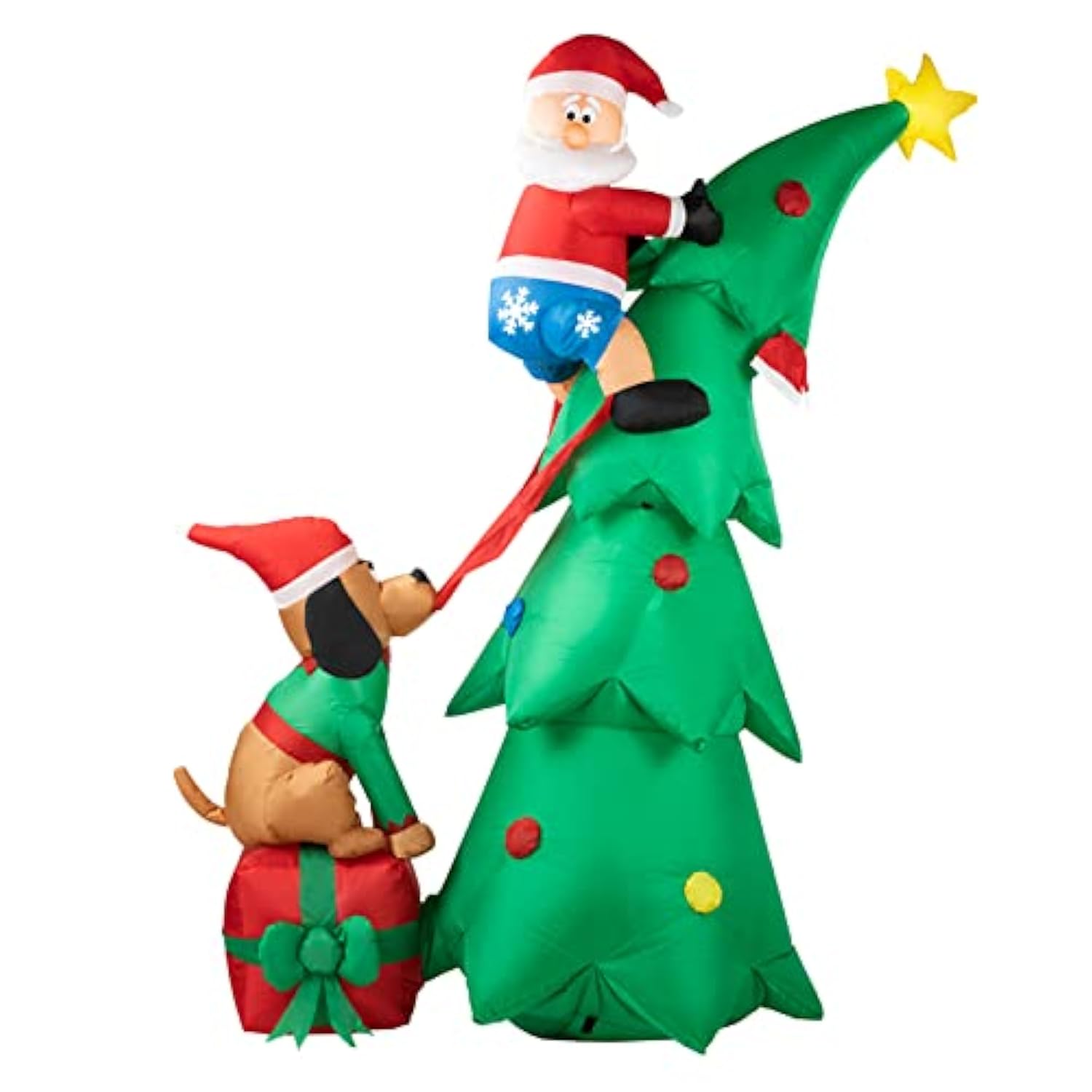 7 Ft Christmas Inflatable Decorations - Outdoor Inflatables With Santa Claus Christmas Tree And Dog- Party Decoration Fo