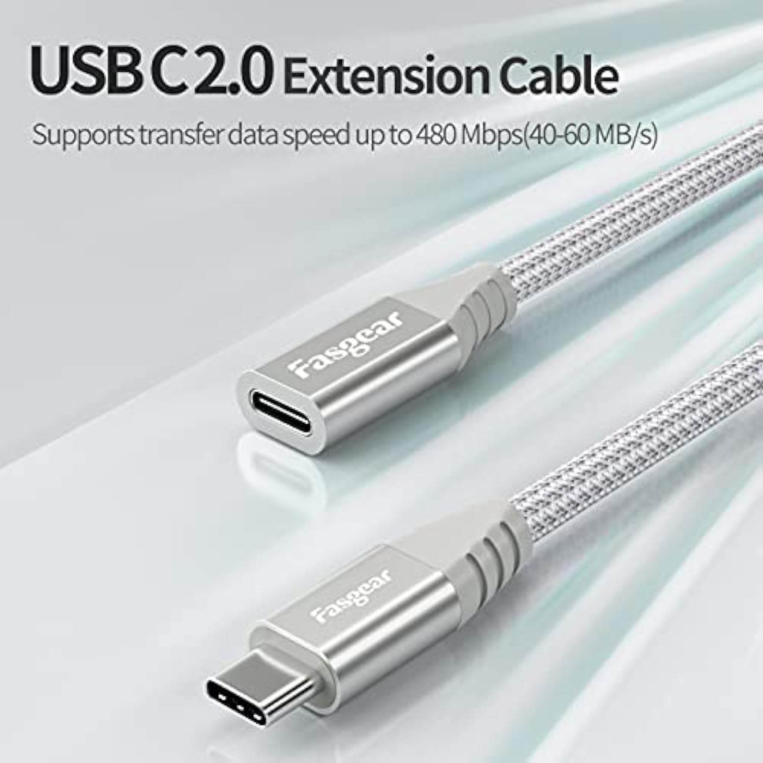 Usb C Extension Cable For Magsafe Charger : 2Pack 6Ft Type C 2.0 Female To Mal