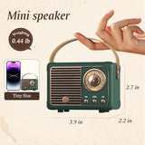 Retro Bluetooth Speaker, Portable Mini Wireless Speaker with Crystal Clear Stereo Sound, Retro Decor for Bedroom Office Kitchen, Birthday Gifts Ideas