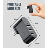 Usb Port Splitter, 3 Port Usb 2.0 Expander Splitter [90°/180° Degree Rotatable