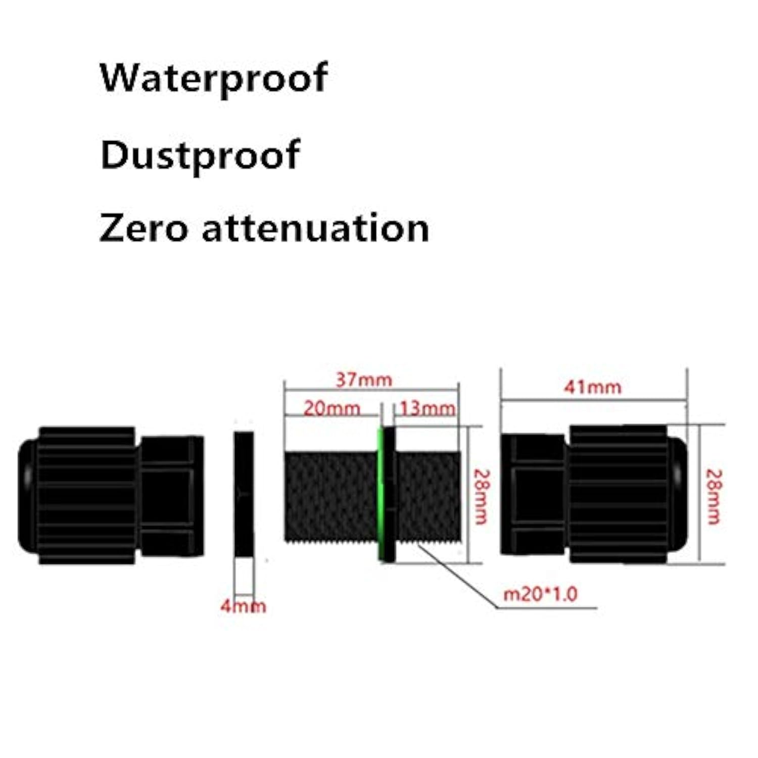 10Pcs M20 Rj45 Waterproof Connector Ip67 Cat5/5E 8P8C Ethernet Lan Cable Conne