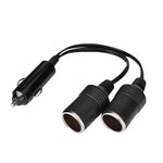 Dual Double Socket 12V Car Cigarette Lighter Adapter Car Cigarette Lighter Splitter 13×9×5 12V 24V Car Charger Plug Male To 2-Way Female Cigarette Socket Extension Cord Cable