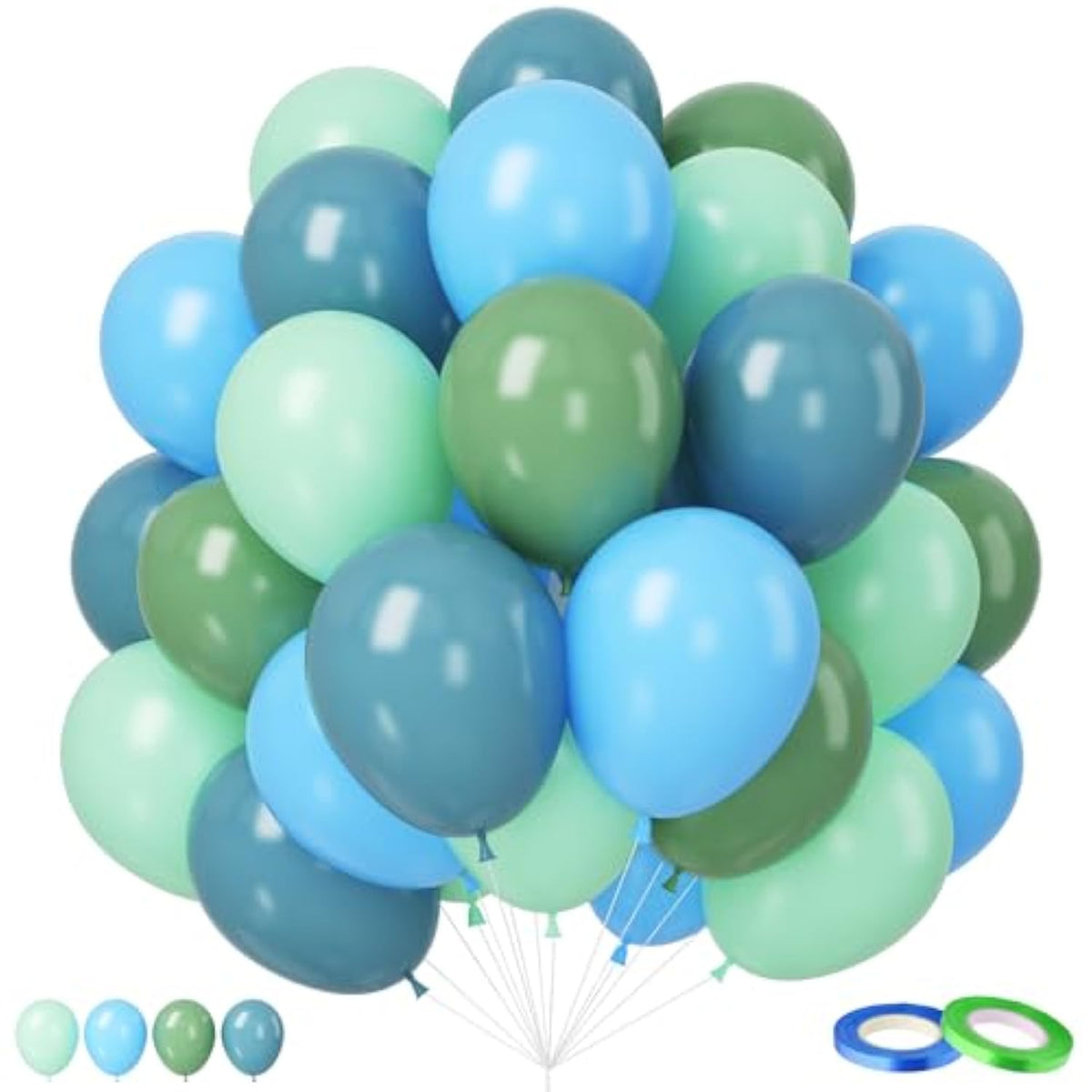Blue & Green Balloon Garland Kit: 48-Piece Party Decor