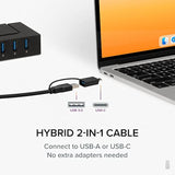 7-In-1 Usb Powered Hub For Laptops With Usb-C Or Usb 3.0 - Usb Power Station F