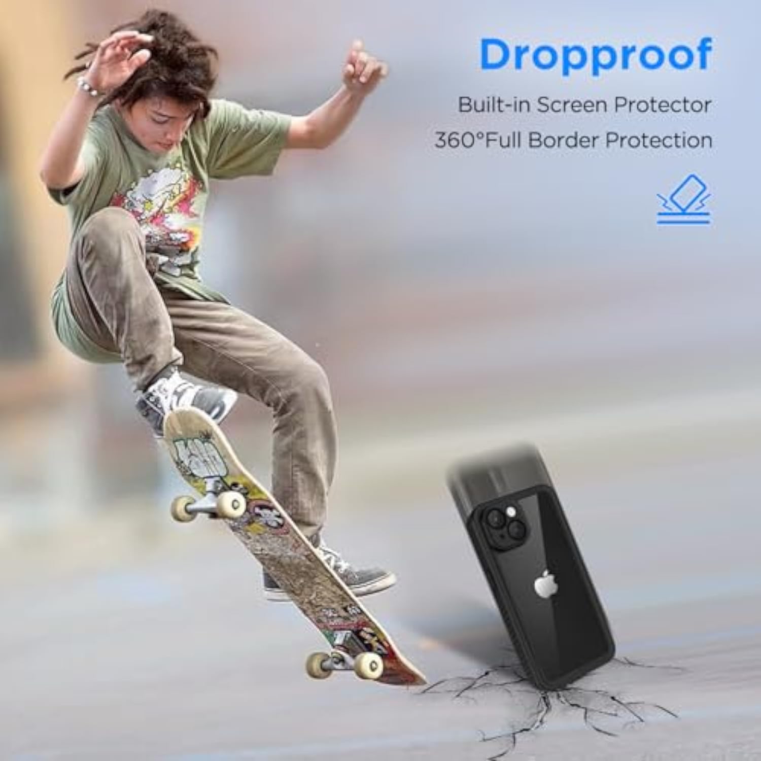 For Iphone 15 Case, Iphone 15 Waterproof Case With Built-In Screen Protector, Full Body Heavy Duty Phone Case Dustproof Shockproof Case Cover For Iphone 15 6.1Inch Black