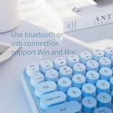 Colorful Bluetooth 100Keys Keyboards, Wireless Compact Rainbow Gradual Color R