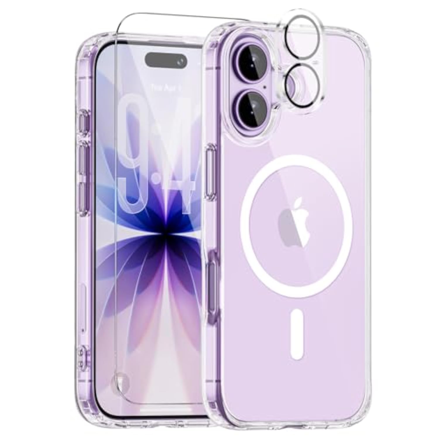 Magnetic Slim Case for iPhone 17, Compatible with MagSafe, Shockproof and Anti-Yellowing, Full Camera Protection, Includes Screen and Lens Protectors, Clear Protective Case