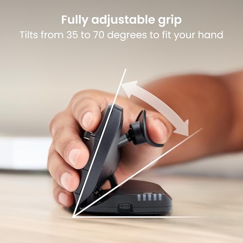 Unimouse Ergonomic Vertical Mouse Adjustable 35°-70° Tilt Angle, 6 Programmable Buttons For Productivity, Customizable Thumb Rest For Wrist Pain Relief | Plug & Play Mac/Pc - Wireless - Right