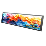 8.8-Inch Touchscreen Bar Display, 1920X480, Metal Shell Ips Portable Touch Monitor With Usb-C Port. Compatible With Raspberry Pi, Laptop Aida64 Monitoring, Gpu/Cpu Stats, And Pc Case Mini Screen