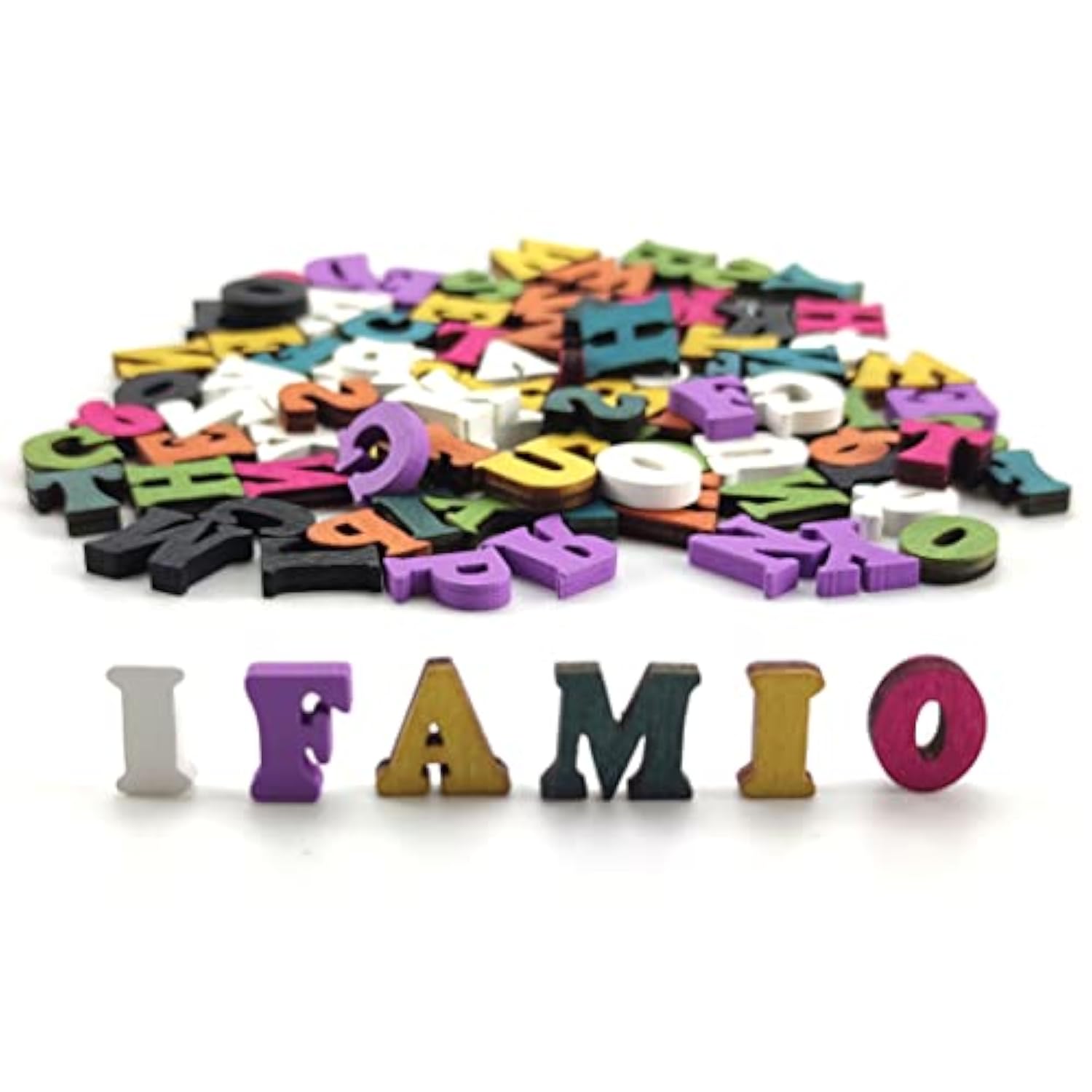 100 Pcs Colorful Wooden Letters Buttons Rustic Buttons For Clothes Sew