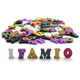 100 Pcs Colorful Wooden Letters Buttons Rustic Buttons For Clothes Sew