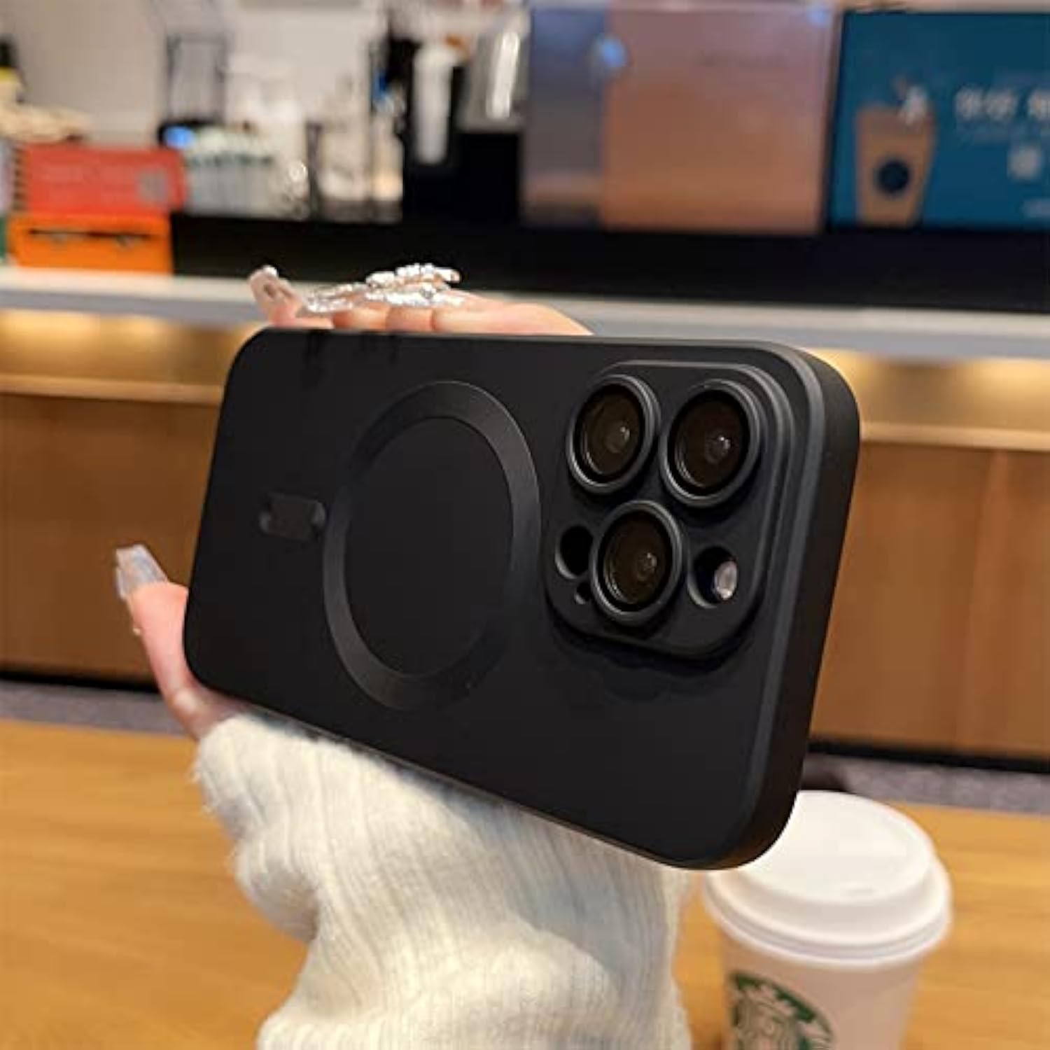 Magnetic Case For Iphone 14 Pro Max Phone Case Accossories With Full Camera Len Protector Durable Silicone Slim Shockproof Cute Cellphone Cover For Iphone 14 Pro Max -6.7'' Black