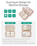 Electronics Organizer Travel Case, Cord Storage For Chargers Cables Phones, Compact Tech Accessories Pouch, Pink