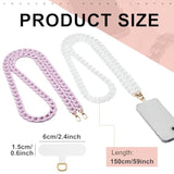2 Pcs Crossbody Phone Lanyard Chain Charm Cell Phone Straps Compatible With Universal Cases 59 Inch(Clear, Purple)