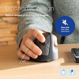 R-Go HE Break Ergonomic Mouse, Wireless Bluetooth - Vertical Ergo Mouse, for Small Hand, Prevents Tennis Elbow/Mouse Arm RSI, Silent Click - for Windows/MacOS, Black