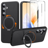 for  Galaxy S24 Plus Case/S25 Plus Case with 2 Screen Protectors, 360° Rotatable Stand & Magnetic Case for S25 Plus, Military-Grade Dual-Layer