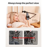 Phone Holder For Desk And Bed Compatible With Iphone 16 15 14 13 12 Overhead Phone Mount Gooseneck Phone Stand Flexible 360 Lazy Long Arm Clamp Clip For Table Bedside [1-Pack, Black]