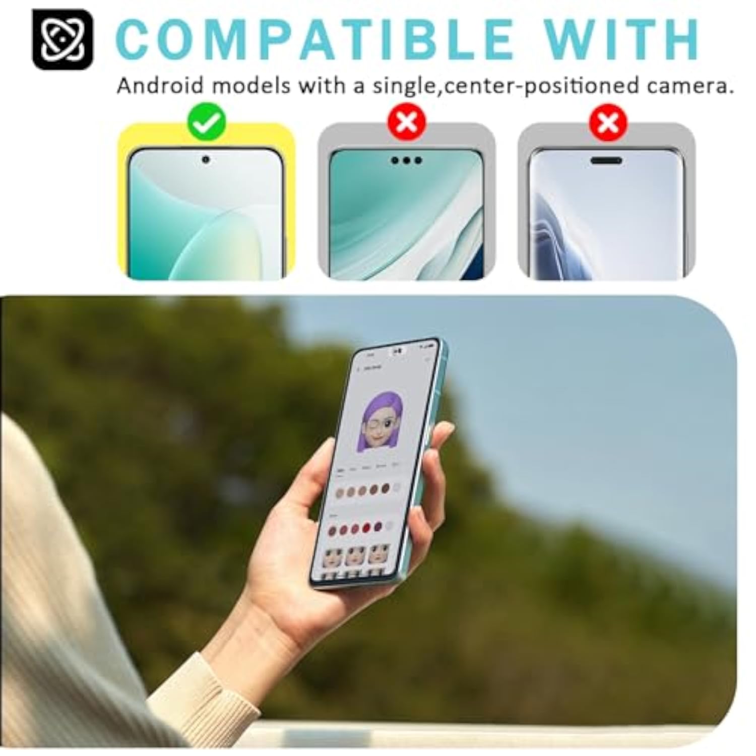 Front Camera Cover Compatible for Android Phones, Pixel, Galaxy, and iPad - Black
