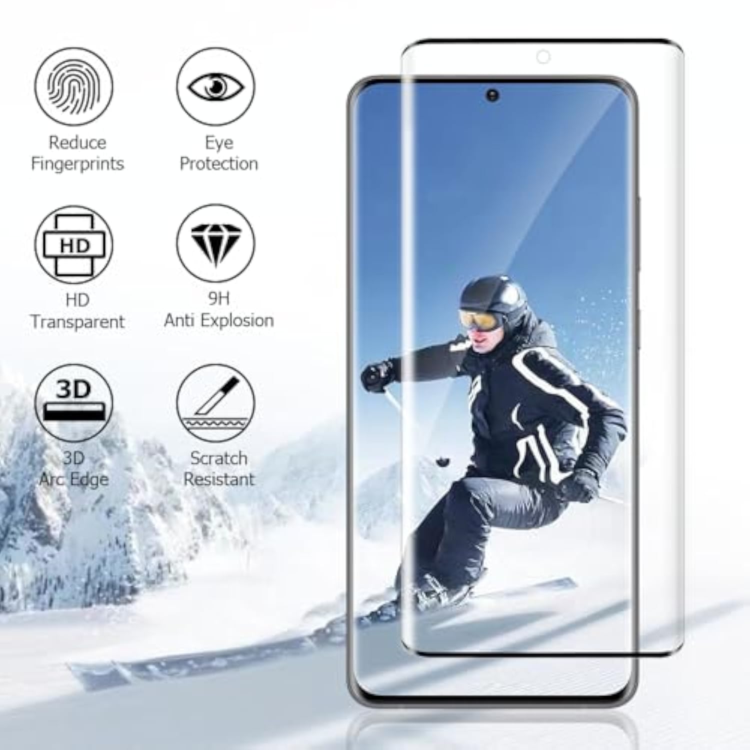 3+2 Pack Galaxy S20 Ultra Screen Protector And Camera Lens Protector,Hd Full Coverage,Support Fingerprint,9H Tempered Glass,Sensitive Touch,Easy Installation For Galaxy S20 Ultra 5G -6.9 Inch