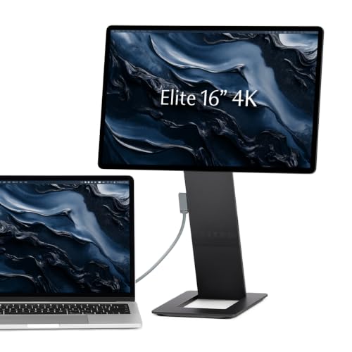 Flipaction Elite 16" Portable Monitor | 4K |Super Compact | Pivot Rotate | 3840X2400 Dci P3 | 60Hz | 450 Nits | Full Metal Cnc | Perfect Match For Mac And Windows (Space Black)