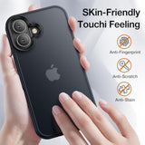 For Iphone 16 Phone Case, Shockproof For Iphone 16 Case, Military Grade Drop Protection, Protective Hard Back Slim Translucent Cover, Black