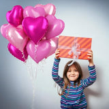 Pink Mixed Heart Balloons, 18 Inch 12 Pcs Hot Pink Foil Heart Balloons Light Pink Heart Shape Mylar Balloons Pink Sweet Theme Heart Balloons For Girl Birthday Wedding Valentines Anniversary