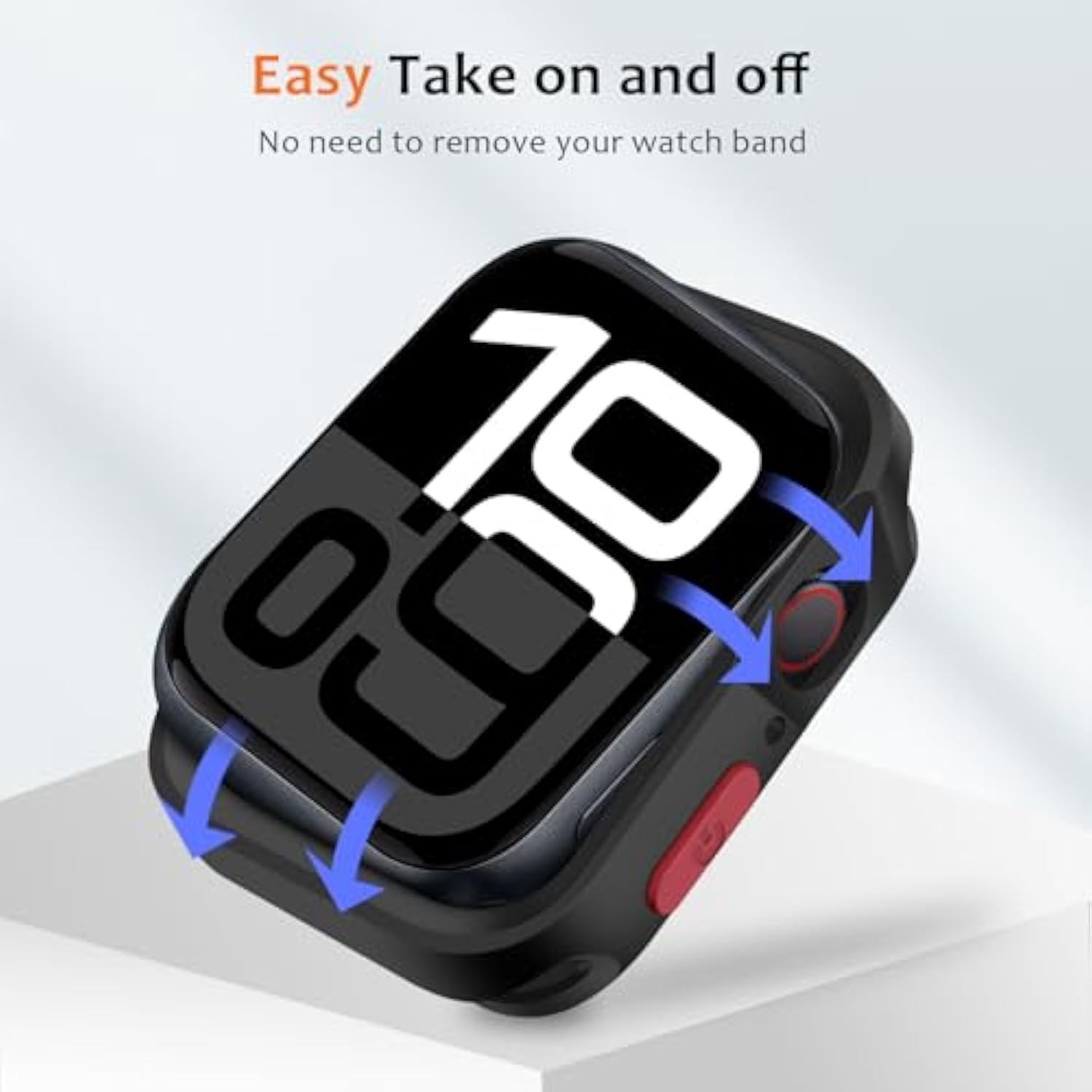 Rugged Case Compatible With Apple Watch Case 42Mm Series 11/10, Soft Flexible Tpu Shockproof Protective Bumper Cover For Iwatch 42Mm, Black
