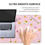 Pink Christmas Gaming Mouse Pad Xl Cute Kawaii Cupcake Gingerbread Extended Big Large Desk Mat Non-Slip Rubber Base Stitched Edge Xmas Holiday Long Keyboard Mousepad For Computer Laptop,31.5×11.8 In