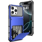 Wallet Case for iPhone 16 Pro 5 Credit Cards Holder 6.3 inch Blue