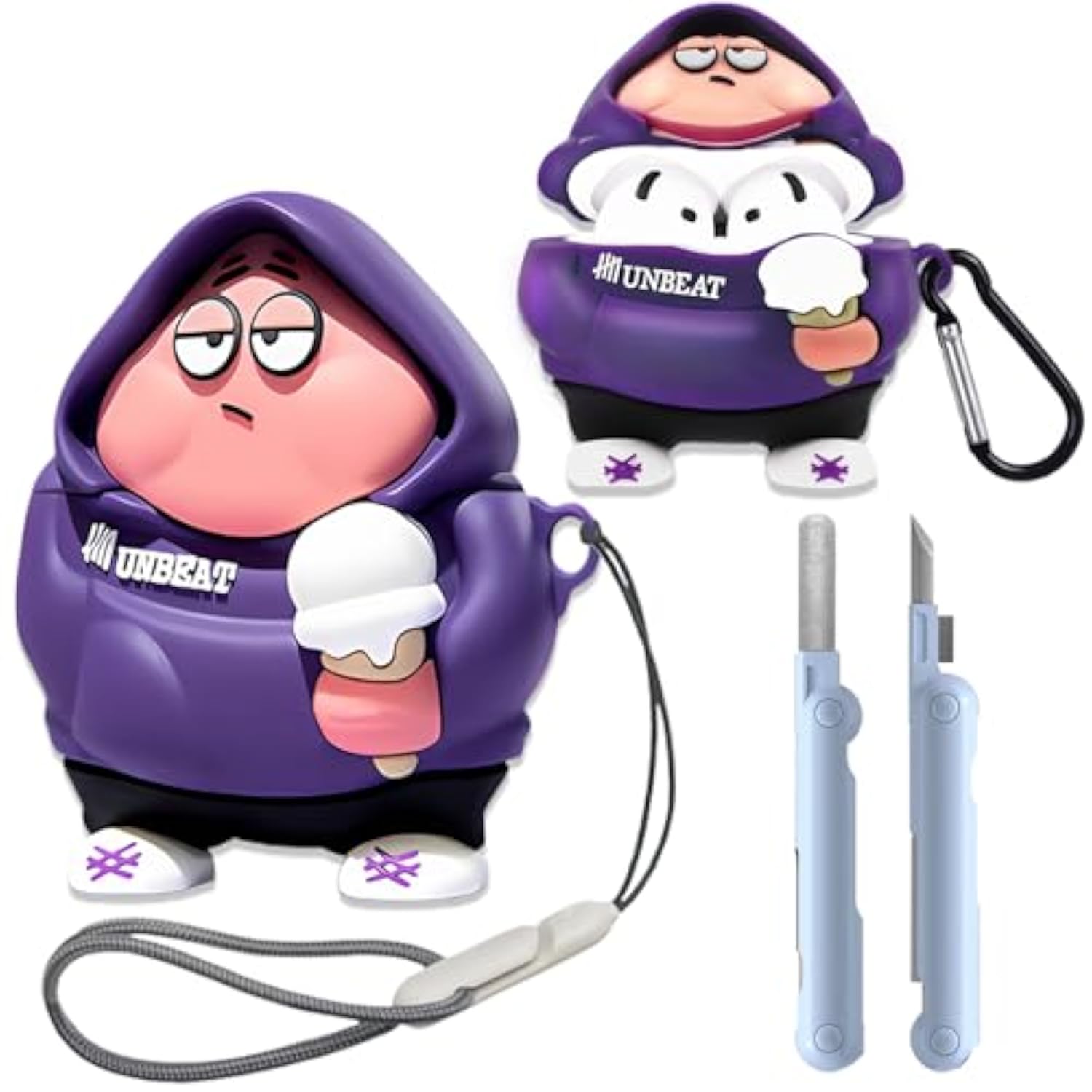 Compatible With Airpods 4Th Generation Case (2024) – Cute 3D Cartoon Silicone Cover With Keychain, Lanyard & Cleaning Kit | Funny Kawaii Anime Design For Girls, Boys, Women