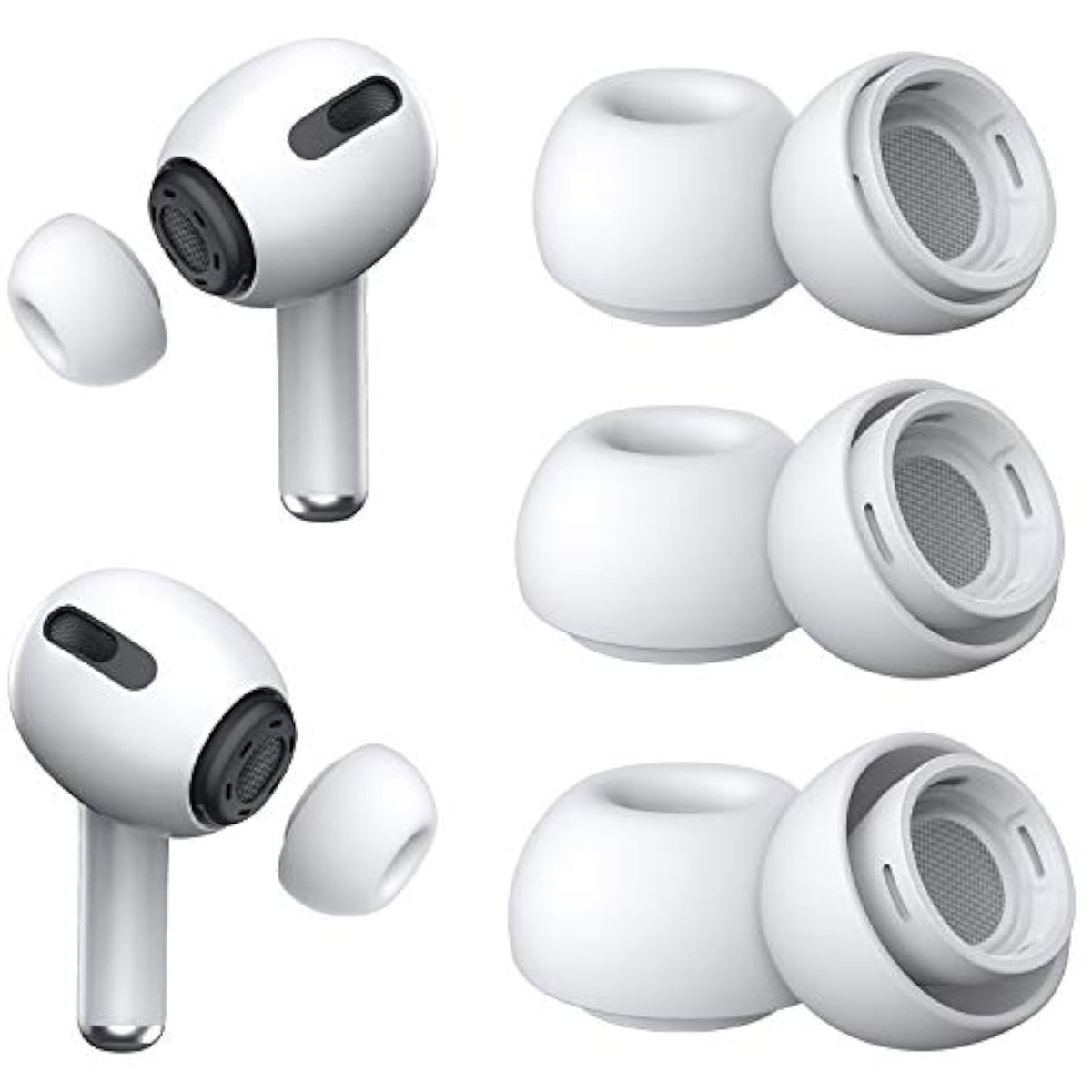 [3 Pairs] Replacement Ear Tips For S Pro And S Pro 2Nd Generation With Noise Reduction Hole, Silicone Ear Tips For S Pro With Portable Storage Box And Fit In The Charging Case(S/M/L)