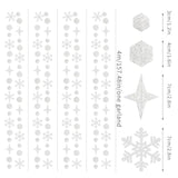 Snowflake-Snow White-Silver Christmas Party-Decorations Streamers - 52Ft White Winter Wonderland Frozen Hanging Paper Garland Banner,Birthday Wedding Baby Shower New Year Supplies Decor