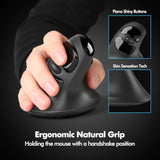 Ergonomic Mouse, Vertical Wireless Mouse With Usb A & Type-C Receiver, Ergo De