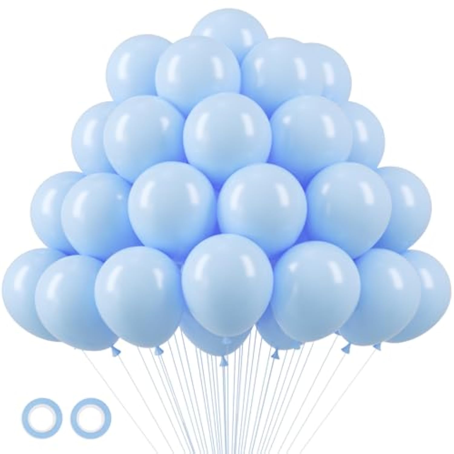 Baby Blue Latex Balloons (105 Pcs): Baby Shower, Birthday Party Decor