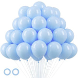 Baby Blue Latex Balloons (105 Pcs): Baby Shower, Birthday Party Decor