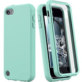 For Touch 7Th/6Th/5Th Generation Case,For Touch Case,Shockproof Silicone [With Built In Screen Protector] Full Body Heavy Duty Rugged Defender Cover(Green)