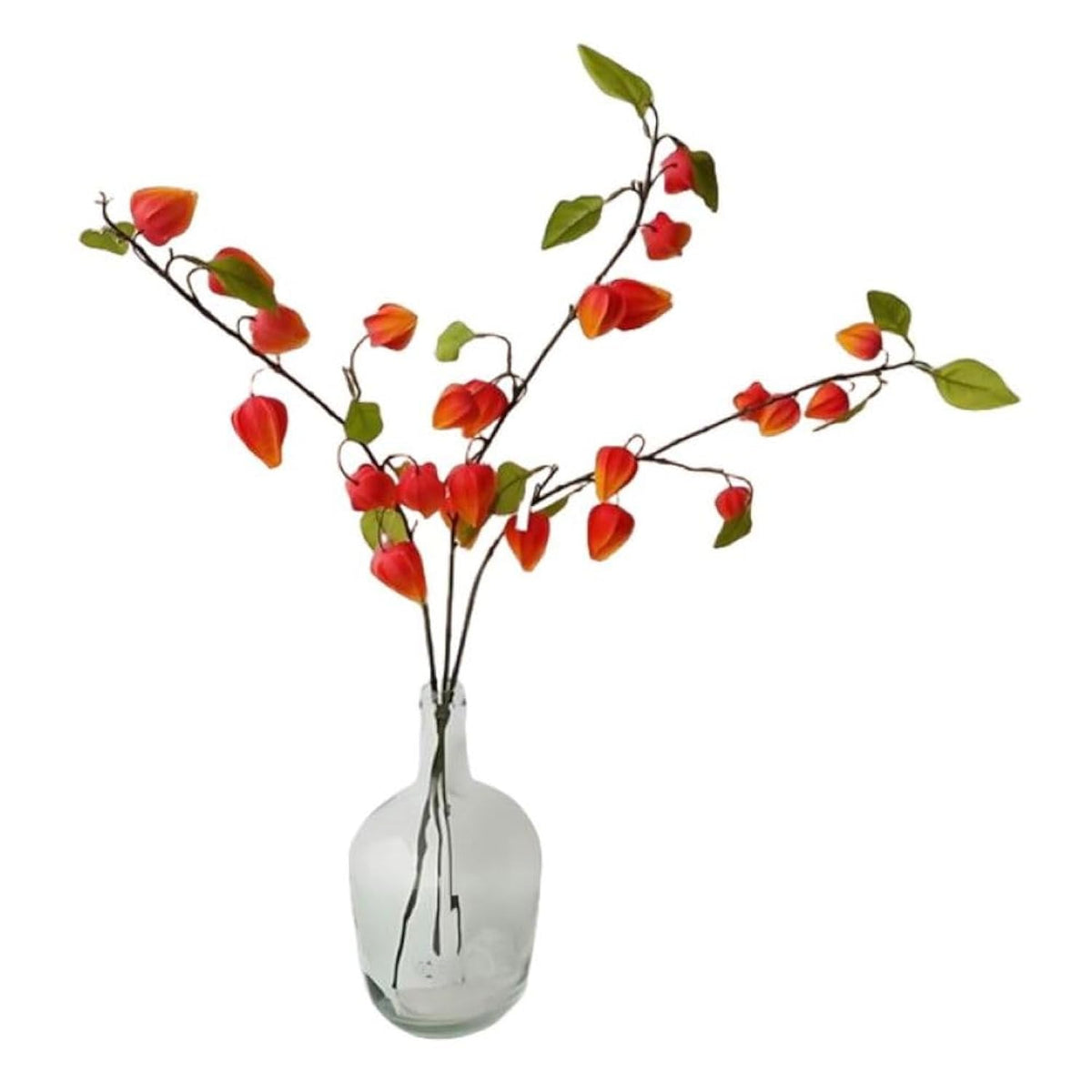 Artificial Plant Lantern Flowers, 3 Bouquets Of 34.25 Inch High Lantern Flowers For Home, Patio, Garden, Balcony, Wedding, Party, Holiday Decoration (Orange Red)