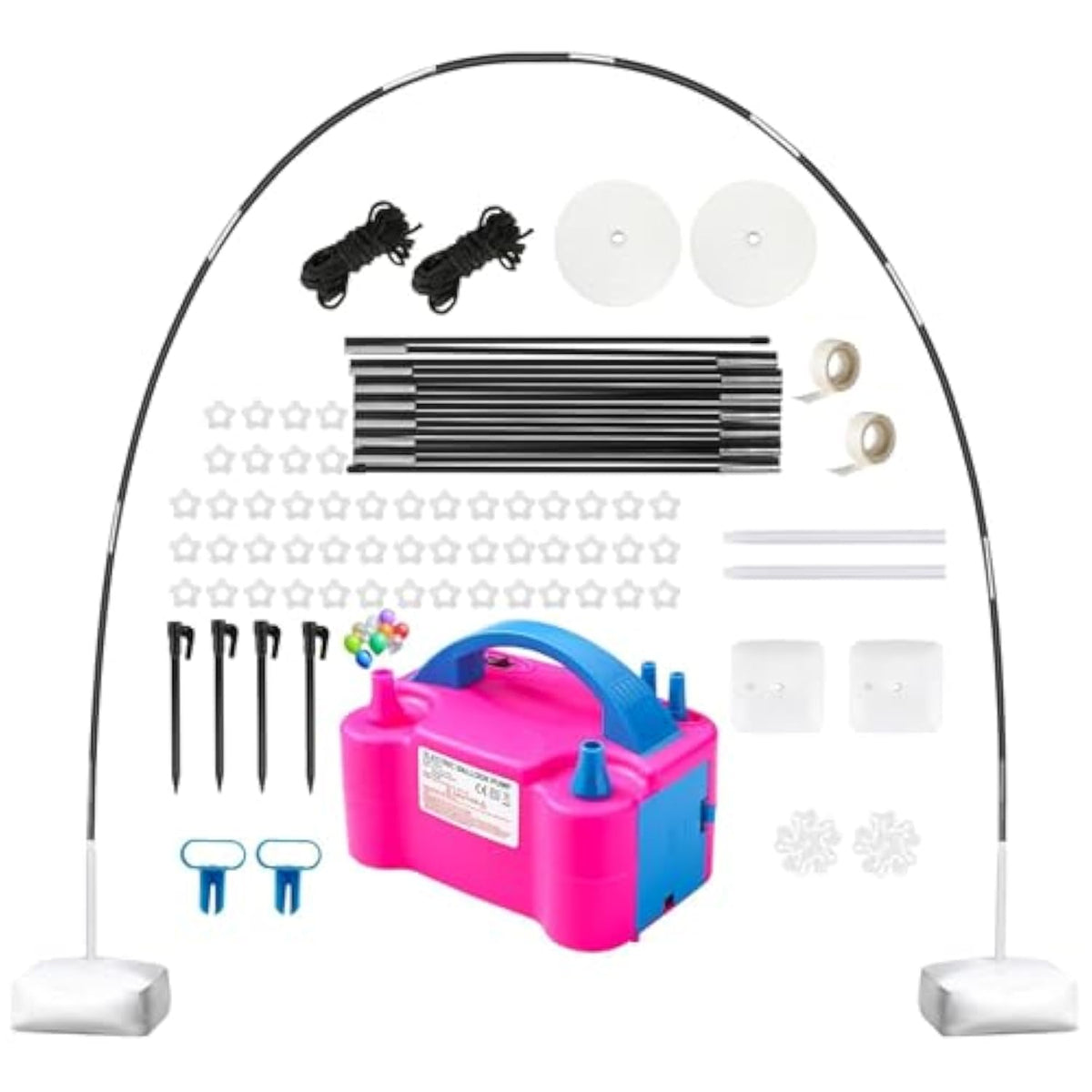 Balloon Arch Kit With Electric Pump – Adjustable Arch Stand & Base for Party Decor