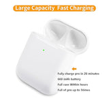 Wireless Charging Case Compatible With Airpods 2Nd And 1St Generation, Replacement Charger Case Only With Bluetooth Pairing Sync Button - White (No Earbuds)