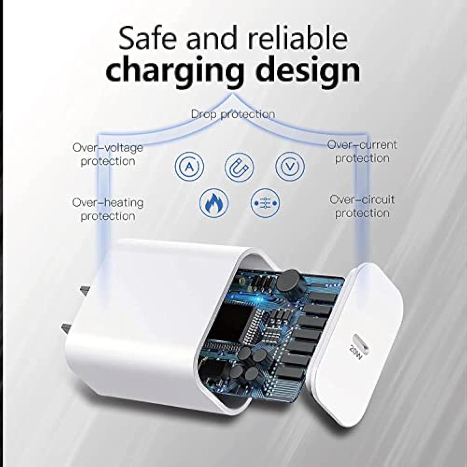 [Mfi Certified] I Phone Charger Block Usb C Fast Wall Plug With 6Ft Usb C To Lightning Cable For I Phone/14/13/12/11/Pro/Pro Max/Air Pods Pro/Ipad Air 3/Min4 (White, 1 Pack)