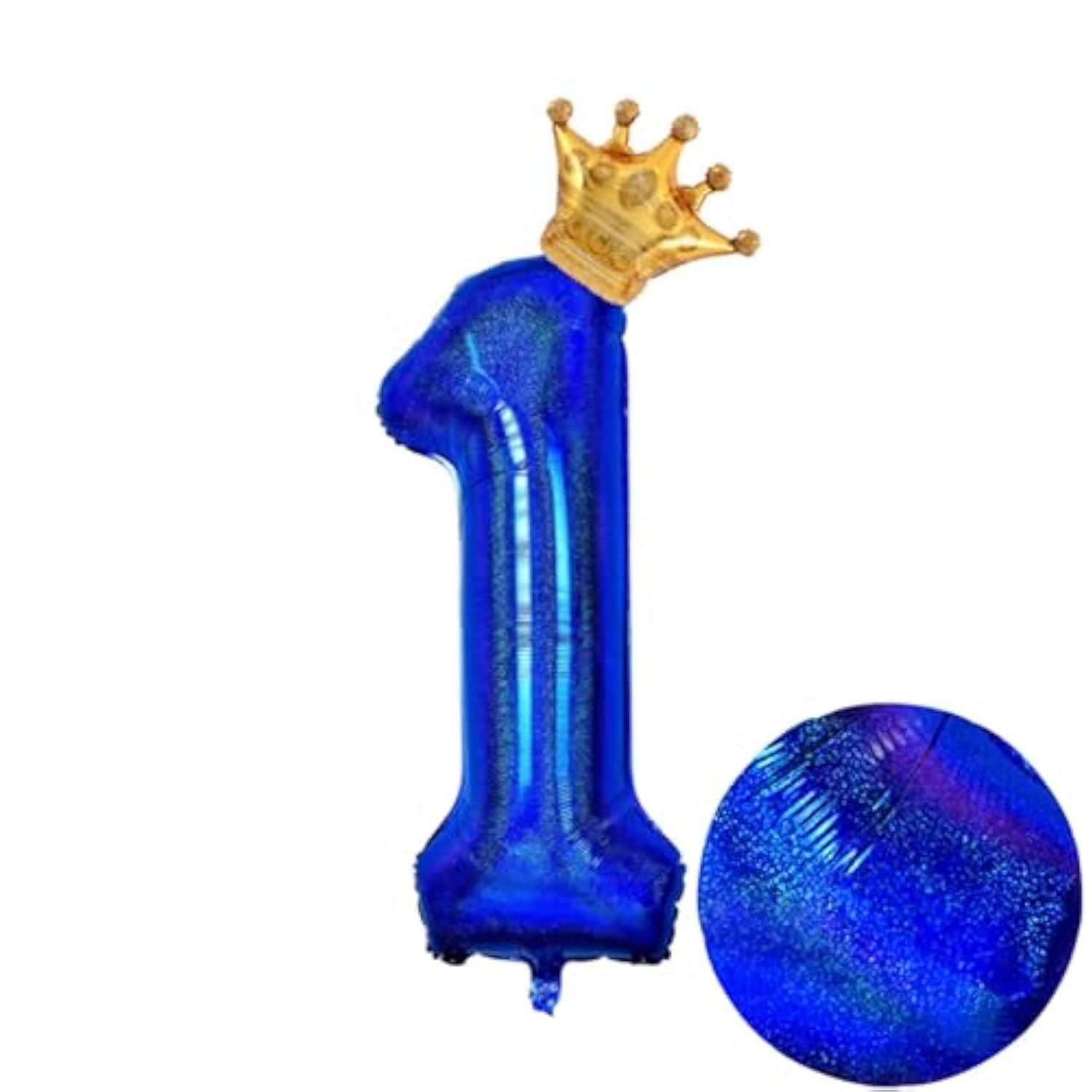 40 Inch Navy Blue Crown Number 1 Balloons,Giant Large 1 Balloon, 1St Birthday Decoration Balloons ?First Birthday Decorations For Boy? Baby Shower Decoration Supplies (Laser Blue Number 1)