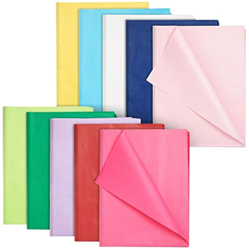 120 Sheets Tissue Paper For Gift Bags, Gift Wrapping, Crafts - Colorful Tissue Paper For Packaging, Presents, Gift Wrapping Supplies (10 Colors, 26" L X 19.8" W)