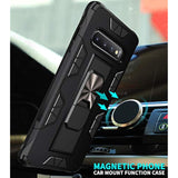 For Samsung Galaxy S10 Plus Case Grade Built-In Kickstand Case Holder Armor Heavy Duty Shockproof Cover Protective For Samsung Galaxy S10+ Plus Phone Case (Blue)